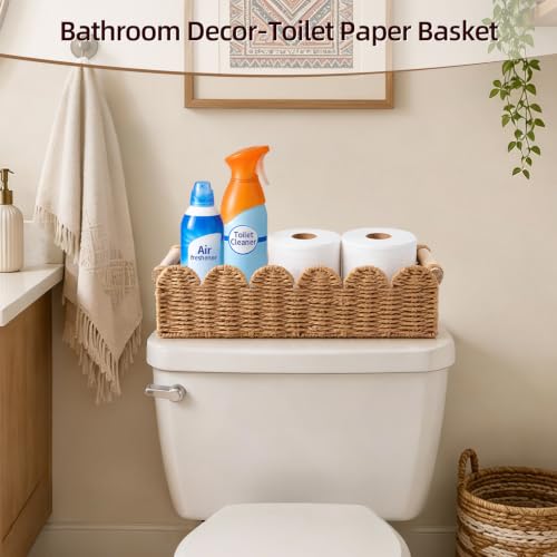 Bathroom Decor Toilet Paper Holder Basket - Neutral