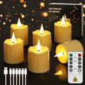 Rechargeable Flameless Tea Lights Candles with Remote & Timer - 6 Pack
