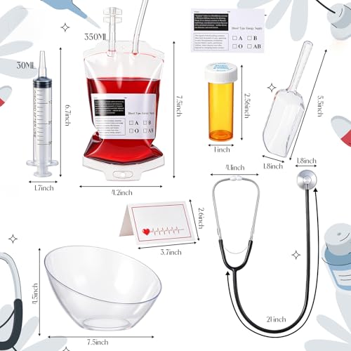 53-Piece Nurse Party Decorations Set with Blood Bags, Syringes & Stethoscope
