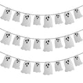 Halloween Ghost Banner Decorations - 3 Pack White Glitter Hanging Spooky Party Garland - Variation: Ghost