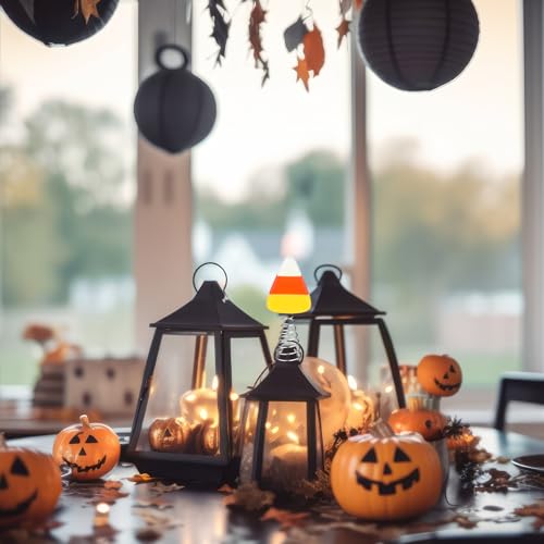 Mini Candy Corn Halloween Tree Topper - Yellow, 4 Inch Fall & Thanksgiving Decor