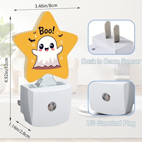 Cute Ghost Halloween Bat Nightlight Plug-in Wall Decor Dusk to Dawn Sensor