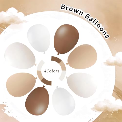 Y06 Brown Balloon Arch Kit - 500pcs Neutral Latex Balloons for Birthday & Baby Shower