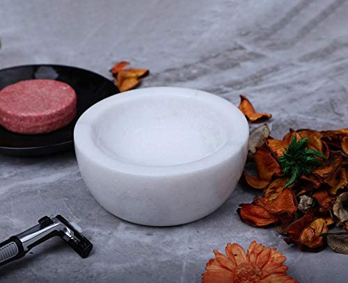 URBAN SOMBRERO ShayVe Bowl for Shaving Soap & Cream - Marble Shave Bowl For Soap & Cream - Exquisite Heat Insulated Wet Kit Addition (White)