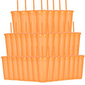 Reusable Plastic Water Bottle with Straw and Lid - 36 Pack, Orange, Travel Mug for Parties