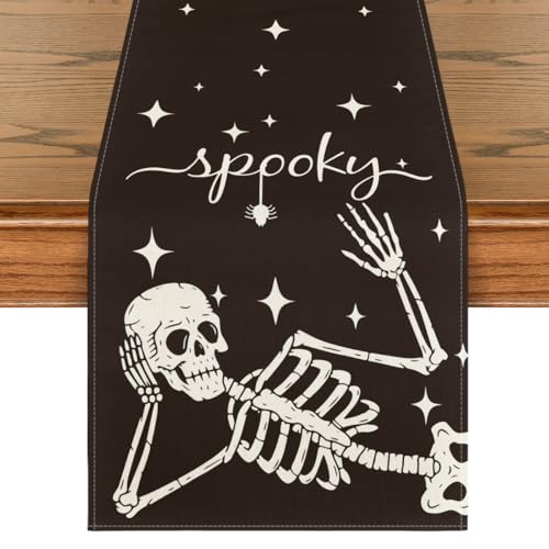 Black 13x60 Inch Halloween Table Runner - Artoid Mode Home Decor