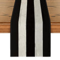Black and White Retro Rustic Wood Texture Table Runner - 13x72 Inch Seasonal Halloween Decor