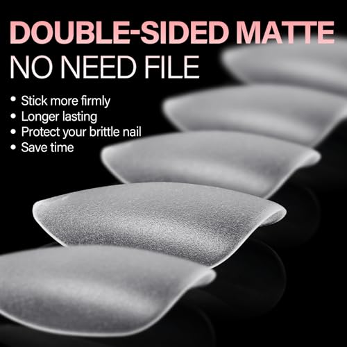 Short Almond Nail Tips 450PCS Acrylic Gel Double-Sided Matte - AILLSA