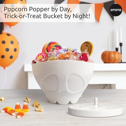 White Gothic Microwave Popcorn Popper - Collapsible Silicone Bowl, Halloween Gift