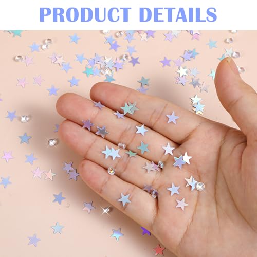 3000 Pcs Silver Star Confetti - Metallic Table Glitter for Weddings & Parties