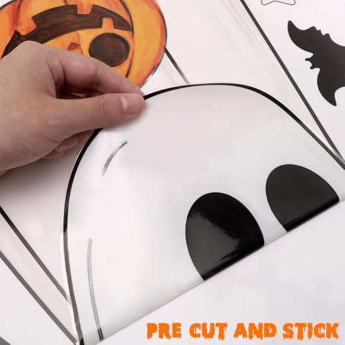 Halloween Ghost Window Clings - Large Ghost Stickers for Windows, Mirrors & Decor - 3 Sheets, Indoor & Outdoor Use