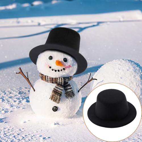 6 Pcs 5-Inch Felt Top Hats for Crafts, Party, Christmas Decorations, Doll Accessories