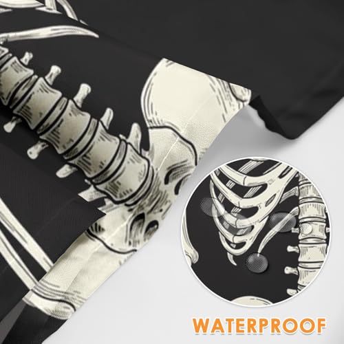 Britimes Apron with Pockets - Black Skull, Adjustable 32x28 Inch Waterproof Unisex Kitchen & Craft Apron