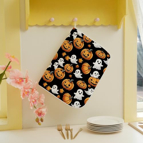 Halloween Ghost Pumpkin Dish Drying Mat 18 x 24 Inch Microfiber Absorbent Kitchen Decor - Variation of THIS listing