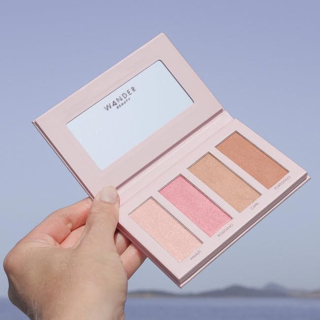 Wander Beauty Riviera Blush & Bronzer Palette - 4 Versatile Shades for a Radiant Glow