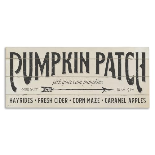 Unframed Canvas Wall Art - Pumpkin Patch Fall Halloween Decor 24x10 Inches