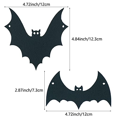 Halloween Bat Garland Banner - Felt Flying Bats for Haunted House & Party Decor - 2 Pack