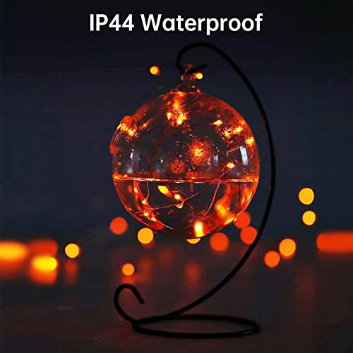USB Fairy String Lights - 33Ft 100 LED Orange Flexible Wire, Indoor Outdoor Decor