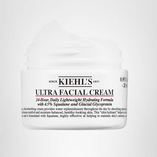 Kiehl's Ultra Facial Cream, with 4.5% Squalane to Strengthen Skin's Moisture Barrier, Skin Feels Softer and Smoother, Long-Lasting Hydration, Easy and Fast-Absorbing, Suitable for All Skin Types
