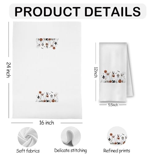 Halloween Dog Kitchen Towels - Ghost Pumpkin Puppy Design - Halloween-04