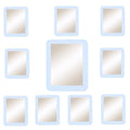 mpowtech 10 Pack White Magnetic Locker Mirror,5" x 7" Iocker Mirror Magnetic - Small Mirrors for School Locker, Bathroom, Workshop Toolbox, Office Cabinet,Easy Install
