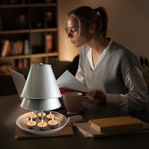 Double Walled Tea Light Candle Heater - Iron Room Decor & Warmth Source