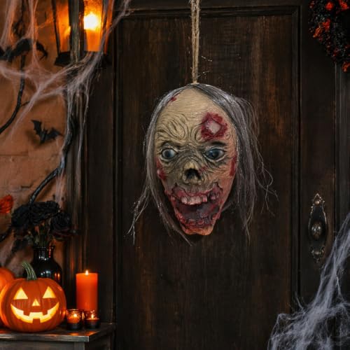 11-Inch Bloody Zombie Severed Head Halloween Decoration Prop