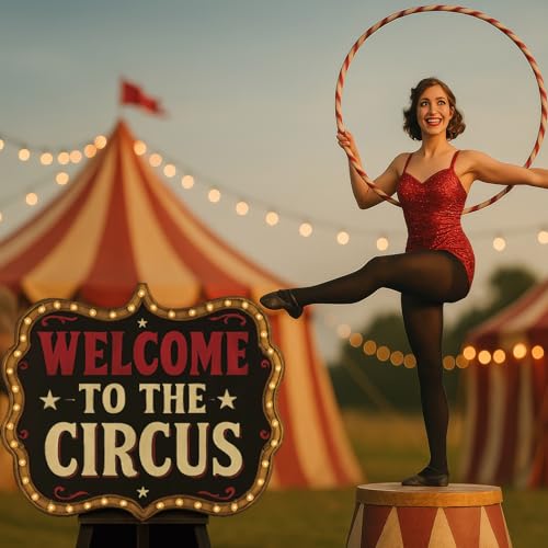 4 Ft Welcome to The Circus Cardboard Standee - Circus Party Decoration with Setup Kit
