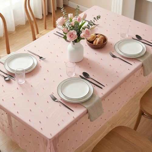Pink Pearl Tablecloth 60x84 Inch Rectangular - Durable Polyester Home Decor