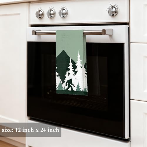 Funny Sasquatch Forest Kitchen Dish Towels Decor 05 - Camping Bigfoot Gift