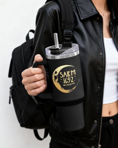 Halloween 34HD Salem Witch 40 oz Tumbler with Handle Black Variation
