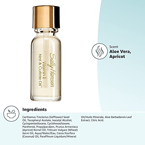 Sally Hansen Vitamin E Nail and Cuticle Oil | 0.45 Fl Oz | Pack of 2