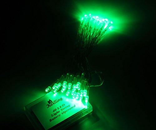 Karlling Battery Operated Green Fairy Light String - 40 LEDs, 10 Pack, Wedding & Xmas Decor
