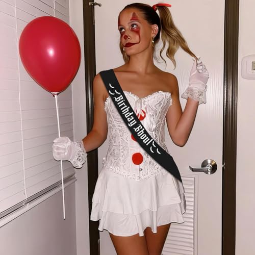 Gothic Birthday Sash with Bats - Spooky Halloween Party Accessory