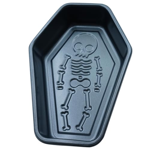 Halloween Skeleton Cake Pan - 3D Coffin Mold for Baking, Non-Stick Aluminum