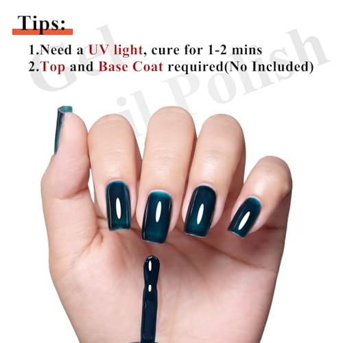 Aegean Blue Gel Nail Polish - 10ml Translucent Blue Green Soak Off Gel - Variation J-Aegean Blue