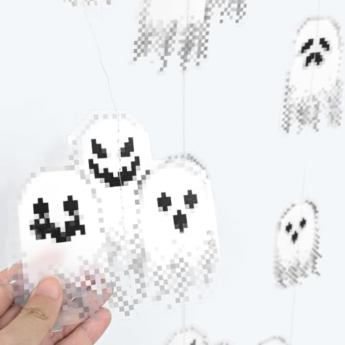 Halloween Ghost Garland Pixel Cute Boo Decorations Ghost Party Banner - Variation of Ghost