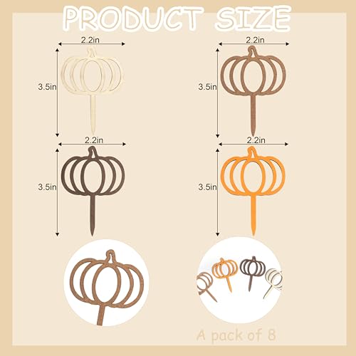 Halloween Pumpkin Cupcake Toppers - Fall Party Decorations, Baby Shower & Kids Birthday