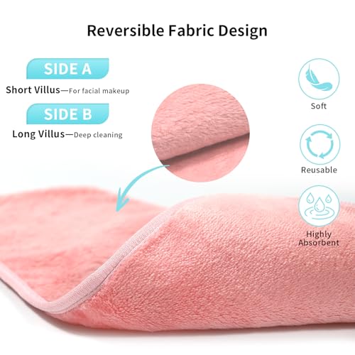 Reusable Makeup Remover Cloth 7-Pack - Gentle Face & Eye Washcloths