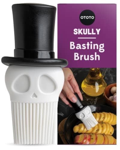 Skully Basting Brush - Gothic Food Basting Brush for Cooking & Baking - Halloween Kitchen Gift