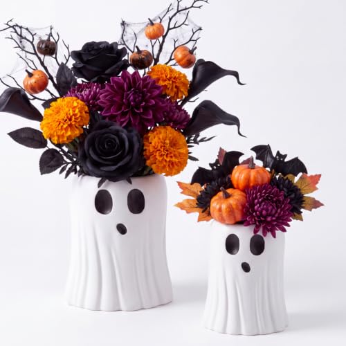 Halloween Ghost Ceramic Vase Set - Large Eerie Decor for Home & Parties