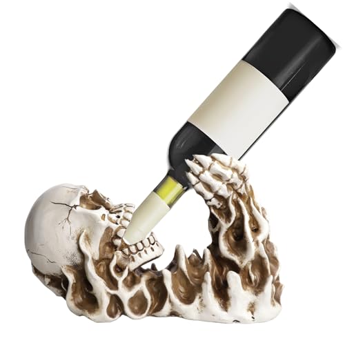 Resin Skeleton Wine Bottle Holder Gothic Tabletop Decor Gift