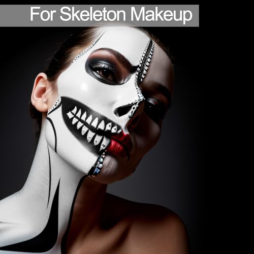 Face Body Paint Stick Set - Black White Light Grey Halloween Skeleton Clown Cosplay