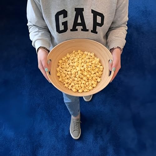 Purelite Solid Reusable Bamboo Popcorn & Snack Bowl - Large Family Serving Bucket