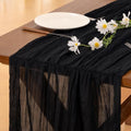 Black Table Runner Halloween Fall Cheesecloth 10ft x 2pcs Wedding Party Decor
