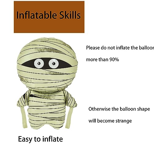 Halloween Mummy Foil Balloons - 3 Pack Party Decorations, Mummy Theme