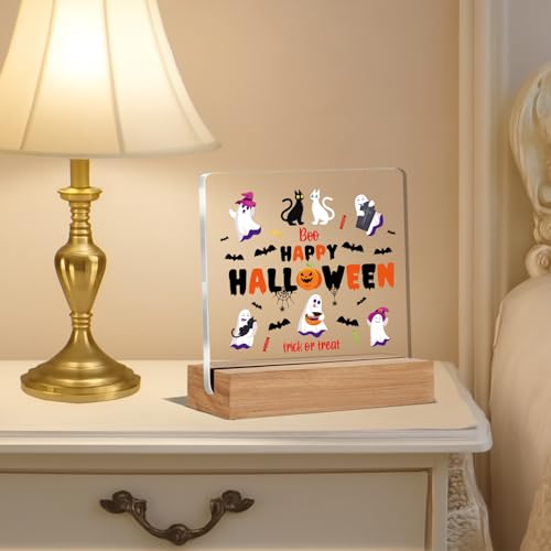 Halloween Coworker Gift Acrylic Ghost Decor for Office & Home - 4x4 Inches