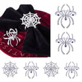 Halloween Spider Napkin Rings Set - Glitter Silver, 12 Pcs