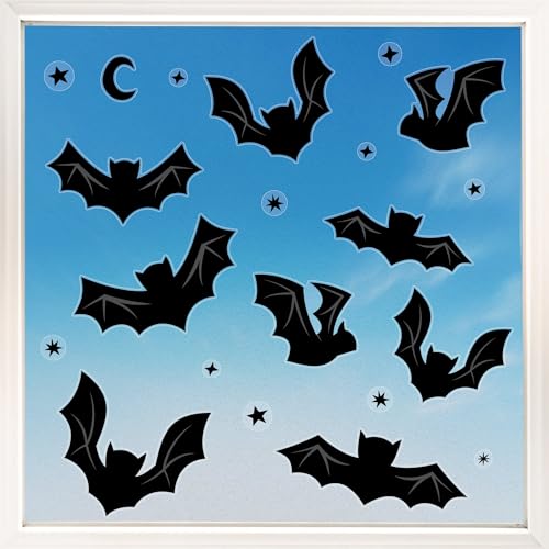 Reusable Halloween Black Bat Window Clings - Set of 3 Sheets Decorations