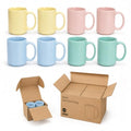 8 Pack 15 OZ Pastel Sublimation Coffee Mugs Set - Macaron Colors, Customizable Ceramic Cups